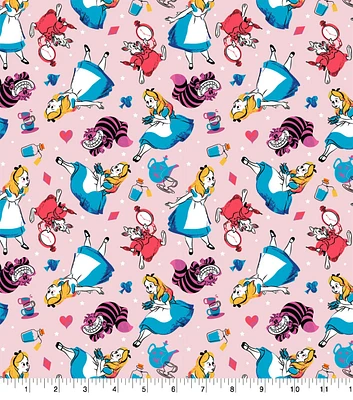 Alice in Wonderland Stylized Friends Icons Cotton Fabric