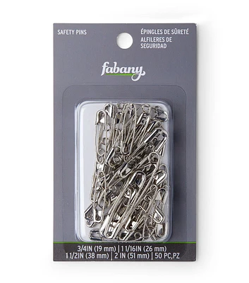 50pk Assorted Safety Pins by Fabany