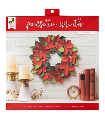 DCWV 12" x 12" Christmas Poinsettia Wreath Paper Making Kit