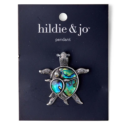 Metal & Shell Turtle Pendant by hildie & jo