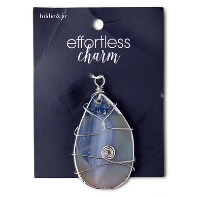 Silver Wire Wrapped Teardrop Pendant by hildie & jo