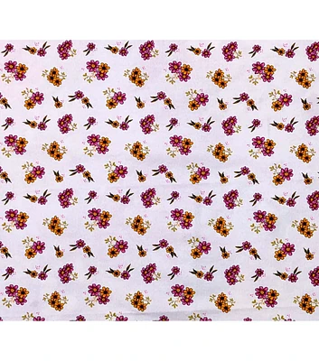 Ditsy Flowers on Cream Super Snuggle Flannel Fabric