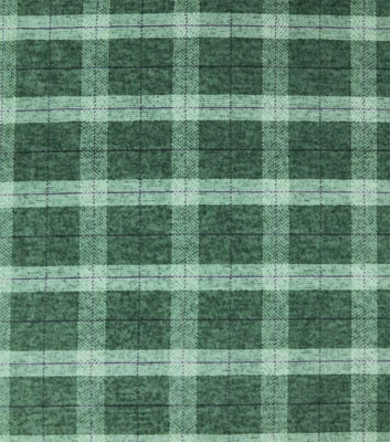 Green Plaid Luxe Fleece Fabric