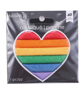 2.5" Rainbow Heart Applique by hildie & jo