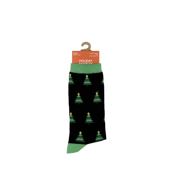 1 Pair Christmas Tree Crew Sock by Happy