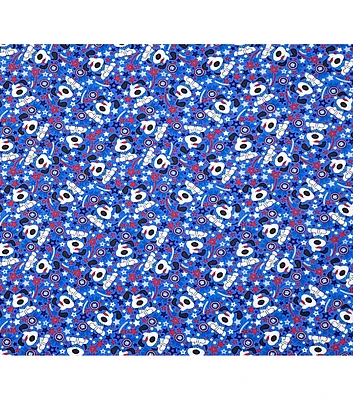 Dog & Stars on Blue Patriotic Super Snuggle Flannel Fabric