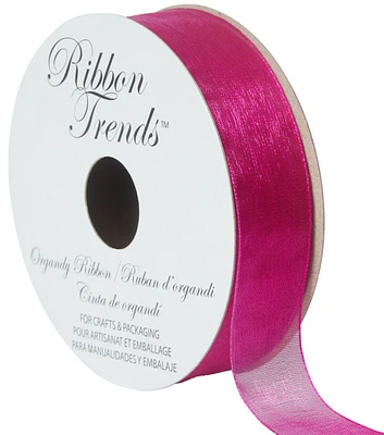 Ribbon Trends Organdy Ribbon 7/8''x8 yds Fuchsia Solid