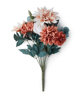 22" Fall Cream Dahlia & Orange Mum Bush by Bloom Room