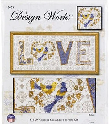 Design Works 20" x 8" Love Counted Cross Stitch Kit