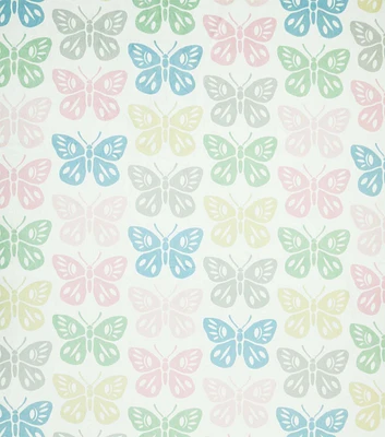 Pastel Linear Butterflies Soft & Minky Fleece Fabric