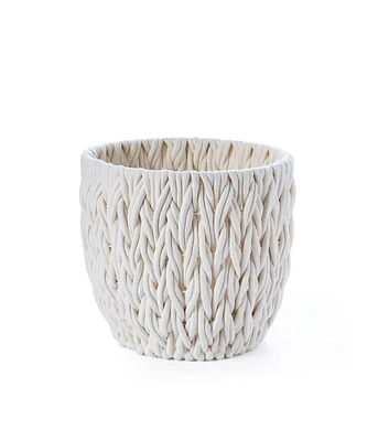 14" White Cotton Rope Woven Basket by Place & Time