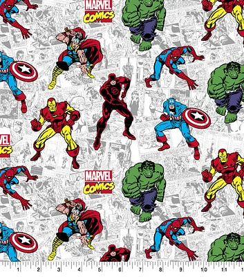 Marvel Cotton Fabric Action Comic