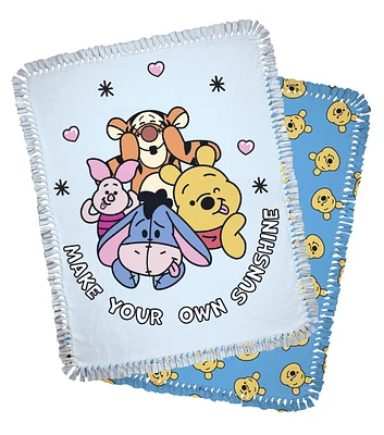 48" Wide Pooh Bear Make Your Own Sunshine No Sew Fleece Blanket