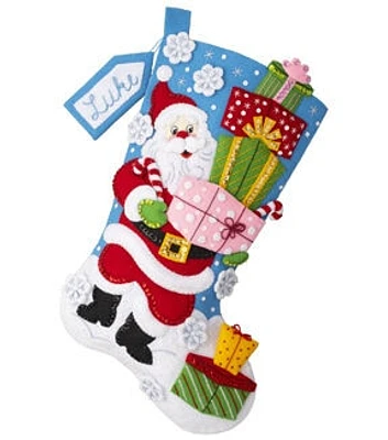 Bucilla 18" Santa's Gifts Galore Felt Stocking Kit