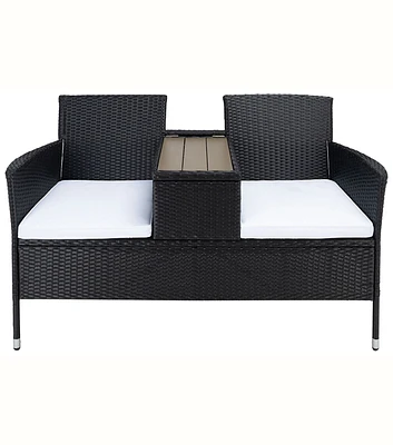 Safavieh 52" x 25" Viora Black & White Outdoor Loveseat