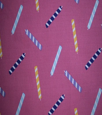 Celebration Candles on Pink Quilt Cotton Fabric by Quilter's Showcase