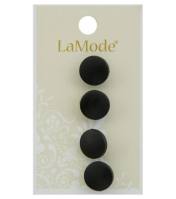 La Mode 1/2" Black Shank Buttons 4pk