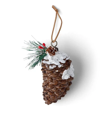 5" Christmas Realistic Pinecone Glass Ornament by Place & Time