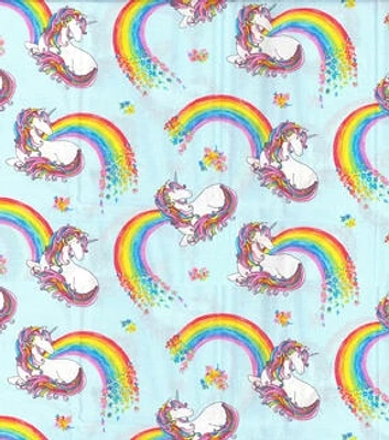 Fabric Traditions Unicorns And Rainbows Blue Novelty Cotton Fabric