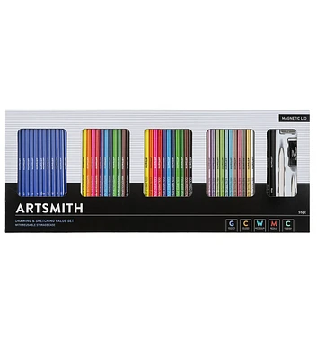 55ct Artist Pencil Drawing & Sketching Set by Artsmith