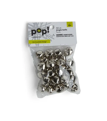 10mm Silver Jingle Bells 30pk by POP!