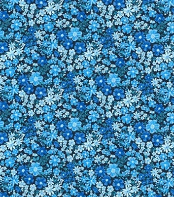 Fabric Traditions Blue Shade Flowers Cotton Fabric by Keepsake Calico