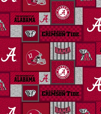 Alabama Crimson Tide Fleece Fabric College Patches