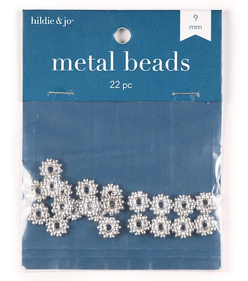 9mm Silver Cast Metal Bubbled Star Spacer Beads 22pc by hildie & jo