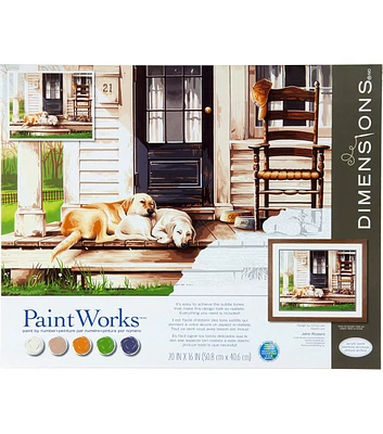 Dimensions 20" x 16" Lazy Dog Day Paint by Numbers Kit