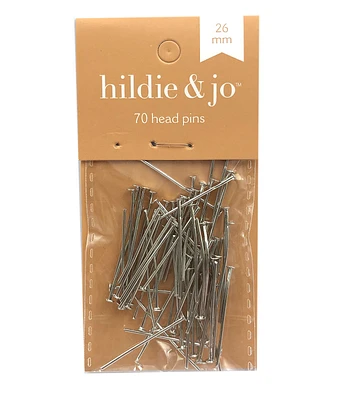 26mm Silver Head Pins 70pk by hildie & jo