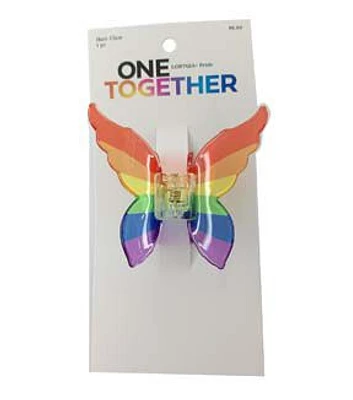 2" Pride Rainbow Butterfly Ombre Hair Claw Clip by One Together