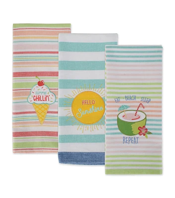 Design Imports Kitchen Towel Set Summer Fun