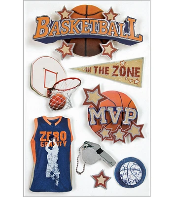 Paper House Sport 3 D Stickers Basketball