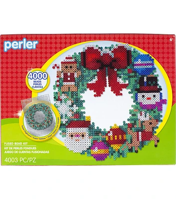 Perler 4003ct Christmas 3D Holiday Wreath Fused Bead Kit