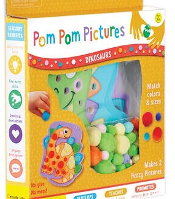 Faber-Castell 2ct Dinosaurs No Mess Pom Pom Craft Kit