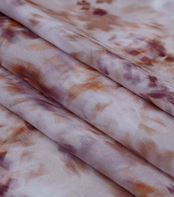 Neutral Abstract Satin Fabric