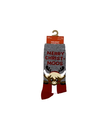 1 Pair Christmas Merry Chris Moos Crew Sock by Happy