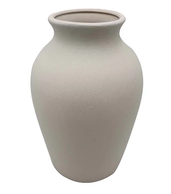 11" Neutral Ceramic Textured Floor Vase by Bloom Room