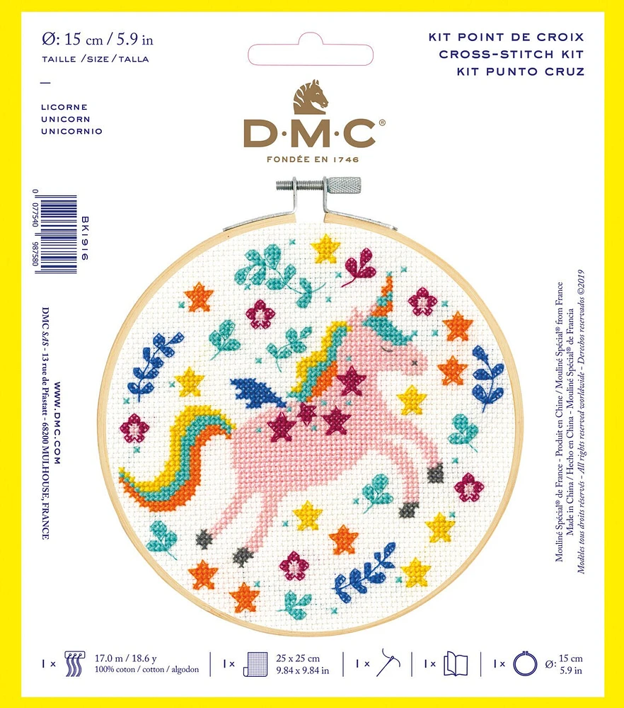 DMC 6" Unicorn Counted Cross Stitch Kit