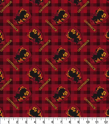 Harry Potter Gryffindor Plaid Patch Flannel Fabric