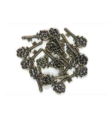 Steampunk 1 1/2" Antique Gold Keys Embellishments 15pk