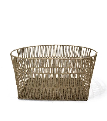 18.5" x 13" Bamboo Open Weave Basket by Place & Time