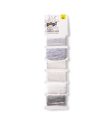 6ct White Silver & Clear Stretch Cords by POP!