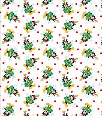 Disney Mickey Mouse Merry Always Christmas Cotton Fabric