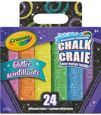 Crayola 24ct Washable Glitter Sidewalk Chalk