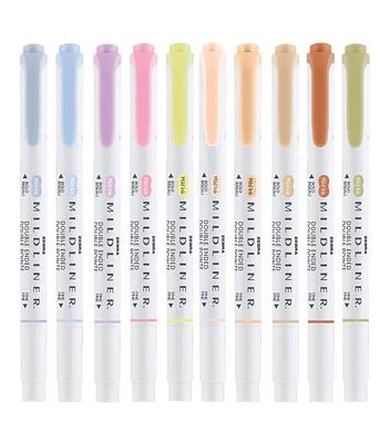 Zebra 10ct Neutral & Gentle Mildliner Double Ended Highlighters