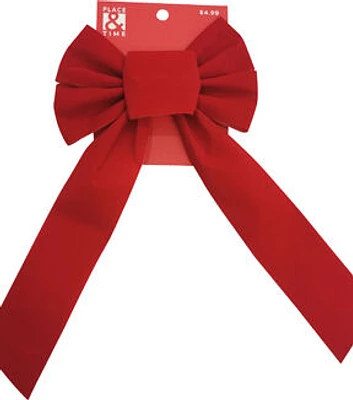 11" Christmas Red Velvet Bow by Place & Time