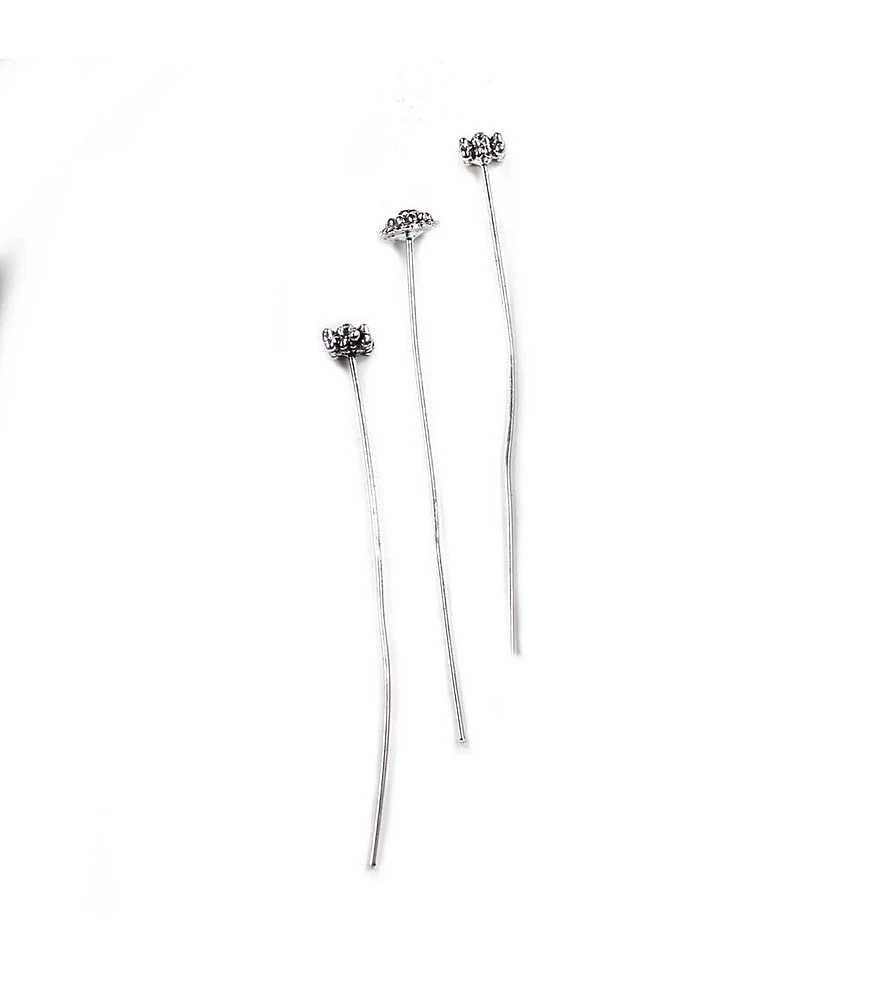 6ct Antique Silver Metal Head Pins by hildie & jo