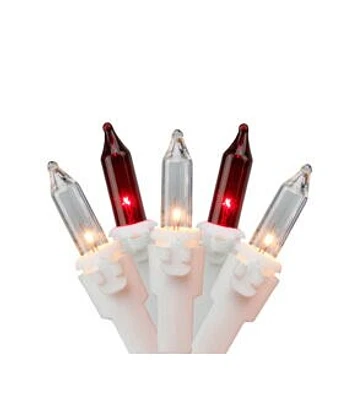 Northlight 50ct Red and Clear Mini Icicle Lights -5ft White Wire