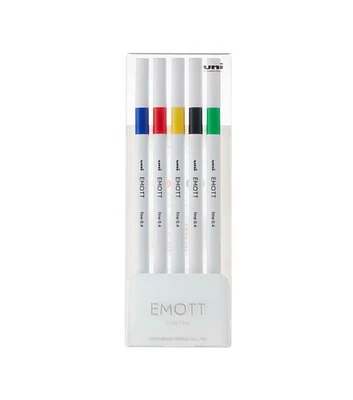 EMOTT Fineliner Pen Set #1 Vivid Color 5 Colors